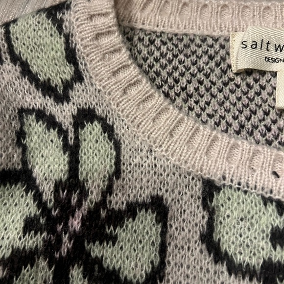 Saltwater LUXE Floral Black and Cream Sweater - Picture 3 of 7